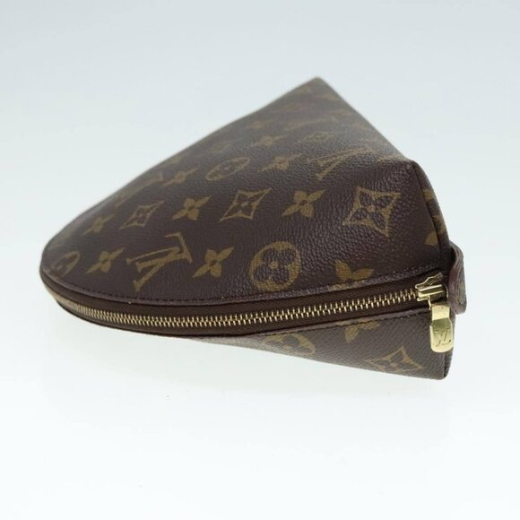 LOUIS VUITTON Monogram Trousse Demi Ronde Cosmetic Pouch LV Auth - Picture 4 of 16